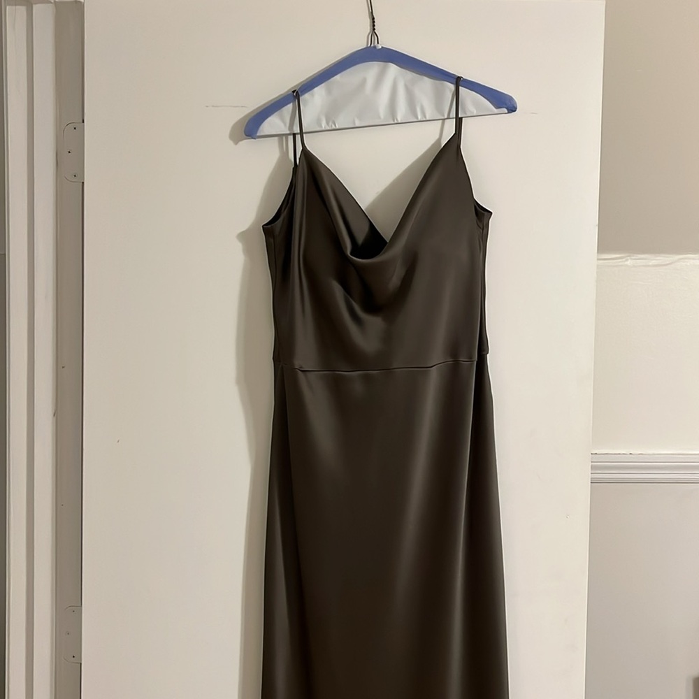 Jenny Yoo Sylvie in Olive *size 14 but altered - Picture 6 of 10